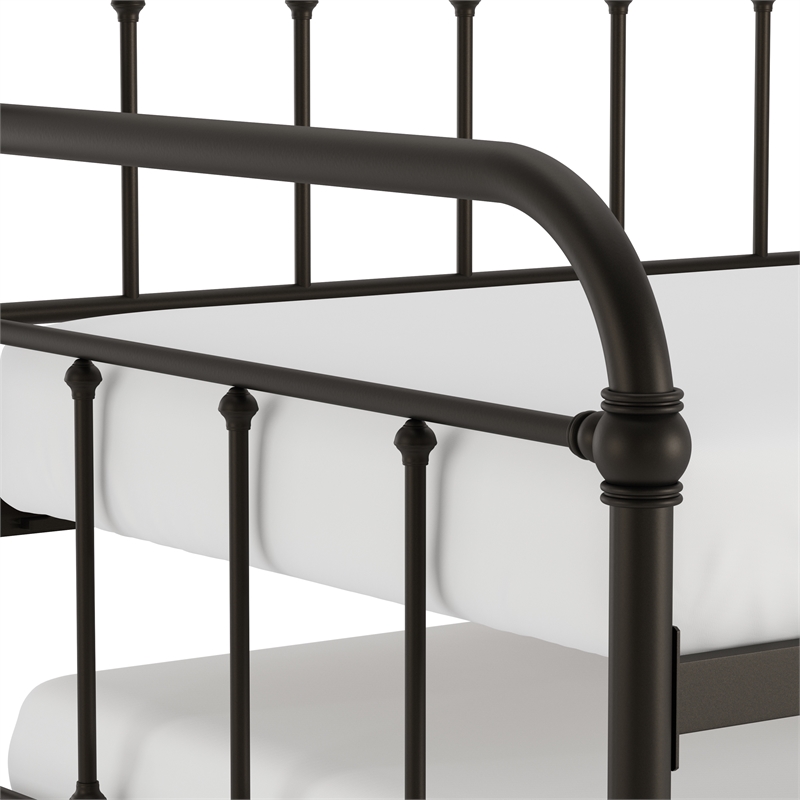 Hillsdale Furniture Kirkland Metal Twin Daybed with Roll Out Trundle Dark Bronze
