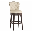 Hillsdale Edenwood 45.5&quot Fabric Contemporary Bar Stool in Smoke Chocolate/Cream