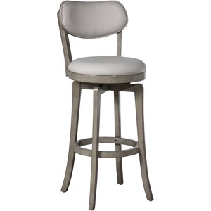 hillsdale sloan fabric upholstered swivel counter stool in aged gray