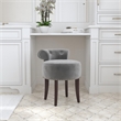 Hillsdale Lena Wood and Upholstered Vanity Stool in Dark Espresso