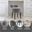 Hillsdale Lena Wood and Upholstered Vanity Stool in Dark Espresso