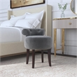 Hillsdale Lena Wood and Upholstered Vanity Stool in Dark Espresso