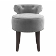 Hillsdale Lena Wood and Upholstered Vanity Stool in Dark Espresso