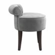 Hillsdale Lena Wood and Upholstered Vanity Stool in Dark Espresso