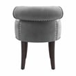 Hillsdale Lena Wood and Upholstered Vanity Stool in Dark Espresso