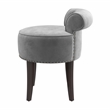 Hillsdale Lena Wood and Upholstered Vanity Stool in Dark Espresso