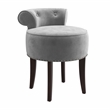 Hillsdale Lena Wood and Upholstered Vanity Stool in Dark Espresso