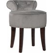 Hillsdale Lena Wood and Upholstered Vanity Stool in Dark Espresso