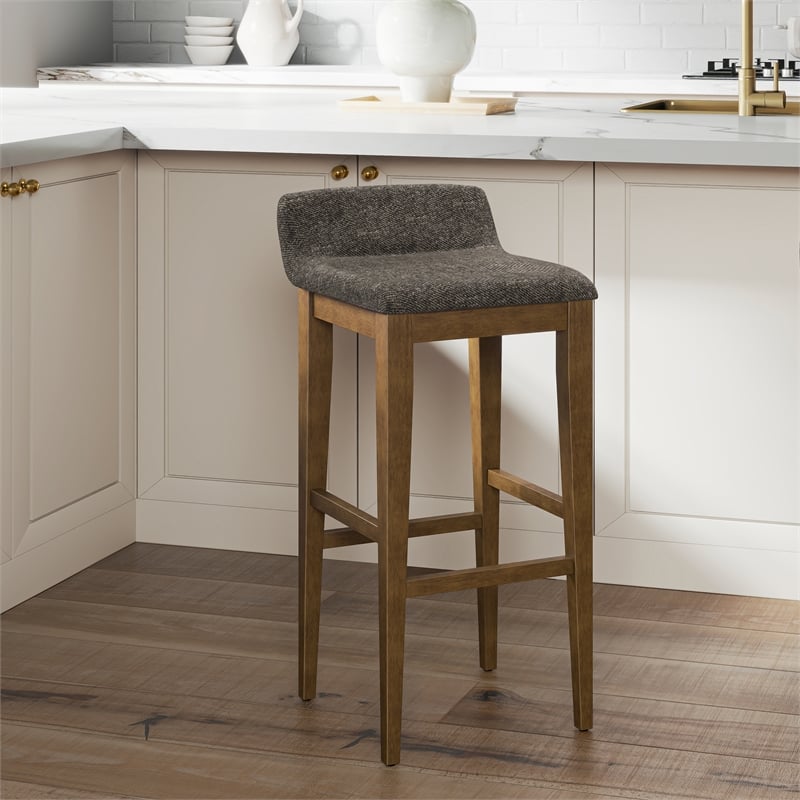 Hillsdale Renmark 26.25 Wood Contemporary Counter Stool in Brushed Gray
