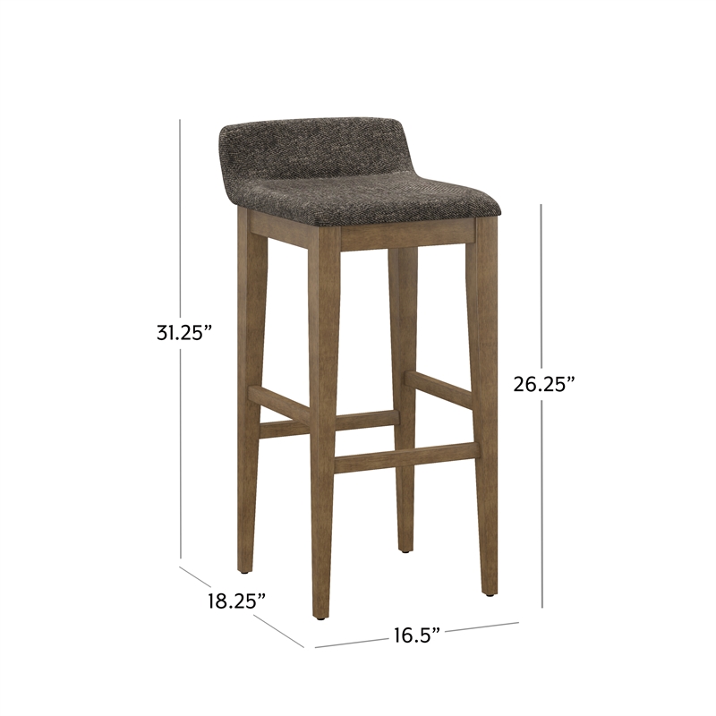 Hillsdale Renmark 26.25 Wood Contemporary Counter Stool in Brushed Gray