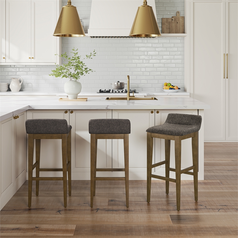 Hillsdale Renmark 26.25 Wood Contemporary Counter Stool in Brushed Gray