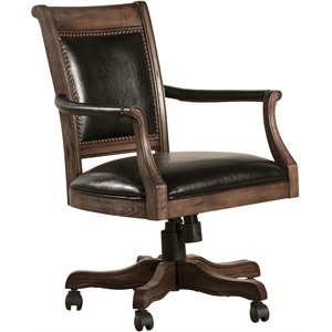 hillsdale furniture freeport wood game desk chair with casters weathered walnut