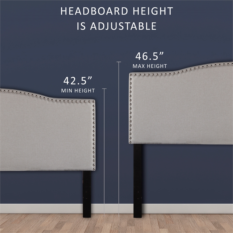 Hillsdale Furniture Kiley Upholstered King Storage Bed Fog Fabric