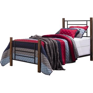 hillsdale furniture raymond metal twin bed with wood posts and frame