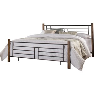 hillsdale furniture raymond metal king bed with wood posts and frame