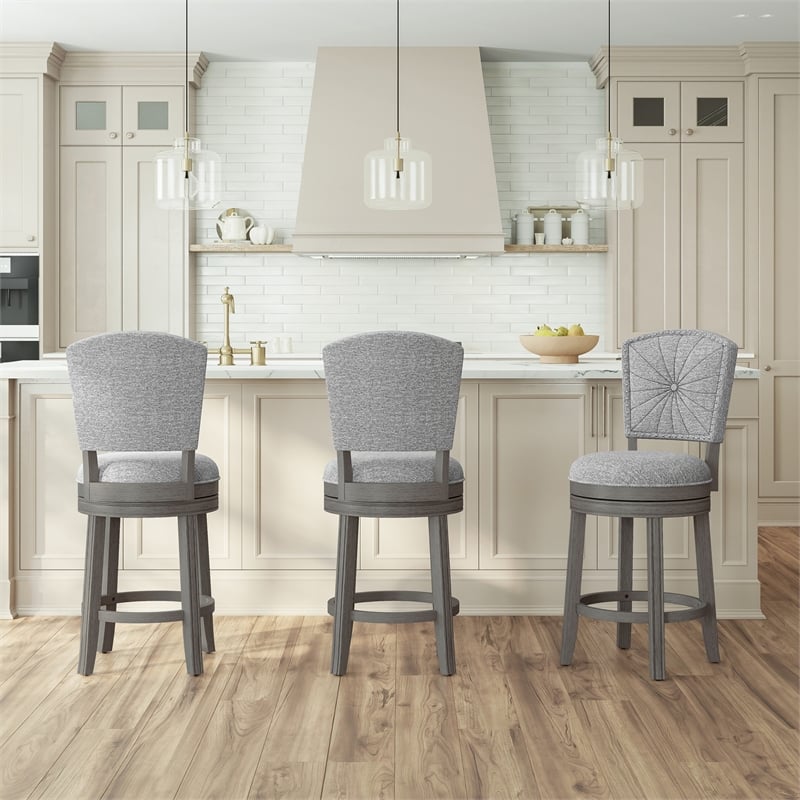 Hillsdale Santa Clara II 26 Wood Contemporary Counter Stool in Gray