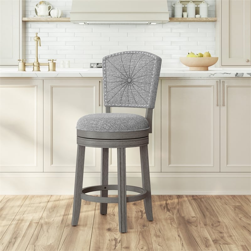 Hillsdale Santa Clara II 26 Wood Contemporary Counter Stool in Gray