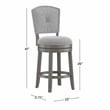 Hillsdale Santa Clara II 26 Wood Contemporary Counter Stool in Gray