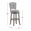 Hillsdale Santa Clara II 30 Wood Contemporary Bar Stool in Gray