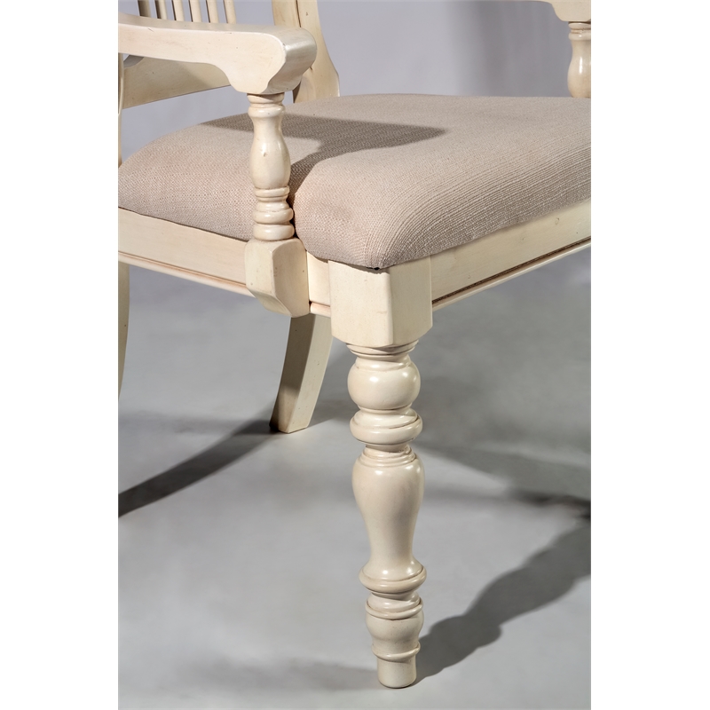 Hillsdale Furniture Wood Pine Island Old White Wheat Back Arm Chair Set