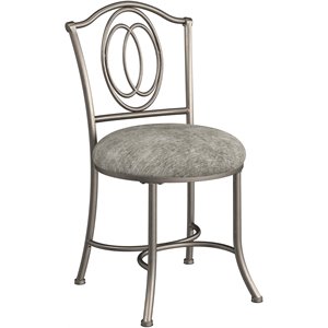 hillsdale furniture emerson  metal vanity stool pewter