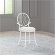 Hillsdale Furniture O'Malley Metal Vanity Stool Shiny White with White Fabric