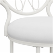 Hillsdale Furniture O'Malley Metal Vanity Stool Shiny White with White Fabric