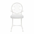 Hillsdale Furniture O'Malley Metal Vanity Stool Shiny White with White Fabric