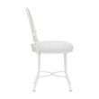 Hillsdale Furniture O'Malley Metal Vanity Stool Shiny White with White Fabric