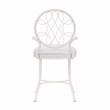 Hillsdale Furniture O'Malley Metal Vanity Stool Shiny White with White Fabric