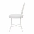 Hillsdale Furniture O'Malley Metal Vanity Stool Shiny White with White Fabric