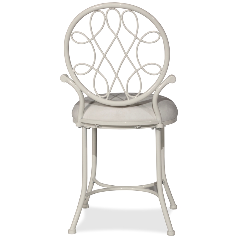 white metal vanity stool