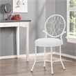Hillsdale Furniture O'Malley Metal Vanity Stool Shiny White with White Fabric
