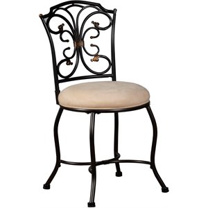 hillsdale furniture sparta black gold steel vanity stool