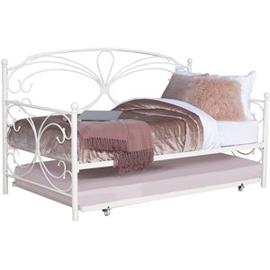 hillsdale furniture anslee complete twin metal daybed with trundle white