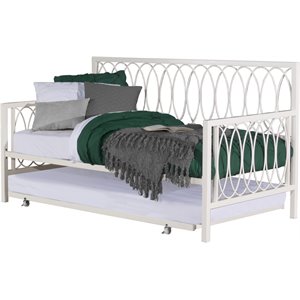 hillsdale furniture naomi complete twin metal daybed with trundle white