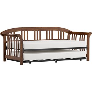 hillsdale furniture dorchester daybed with suspension deck and trundle walnut