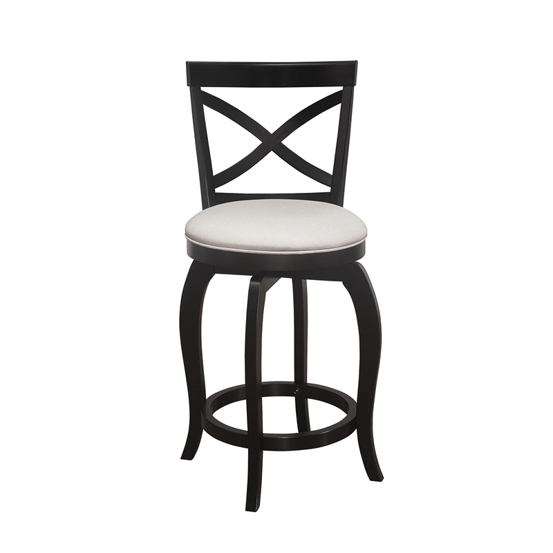 Hillsdale Ellendale 25.25 Wood Contemporary Counter Stool in Black