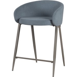 hillsdale furniture cromwell metal counter height stool in blue velvet