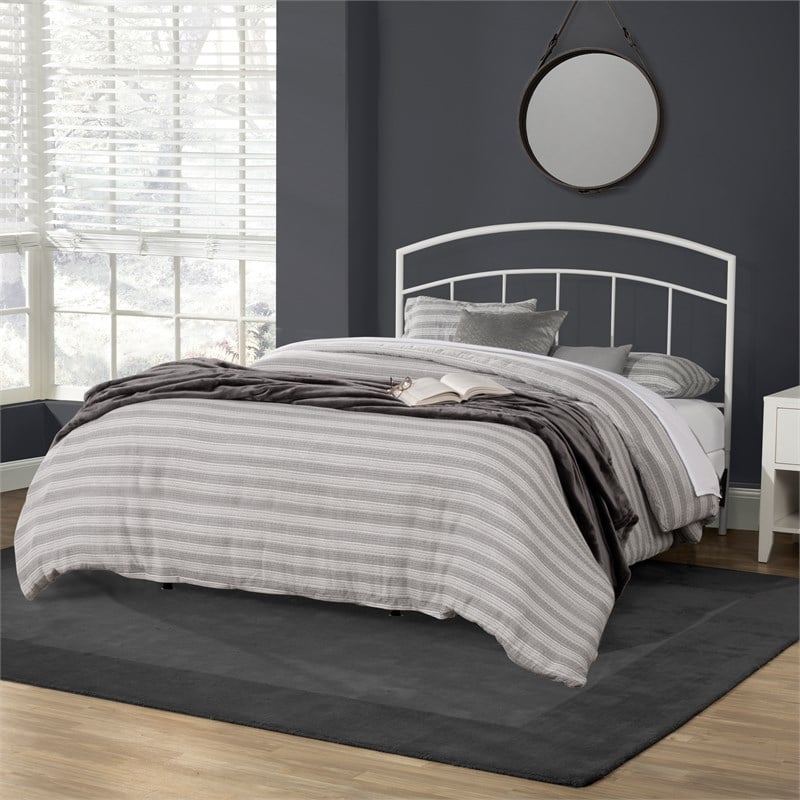 Julien Queen Metal Headboard and Footboard in Textured White
