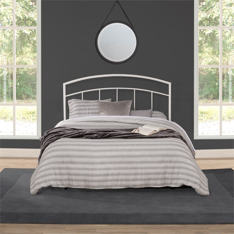 Julien Queen Metal Headboard and Footboard in Textured White