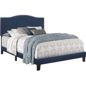 hillsdale furniture kiley upholstered full bed blue velvet