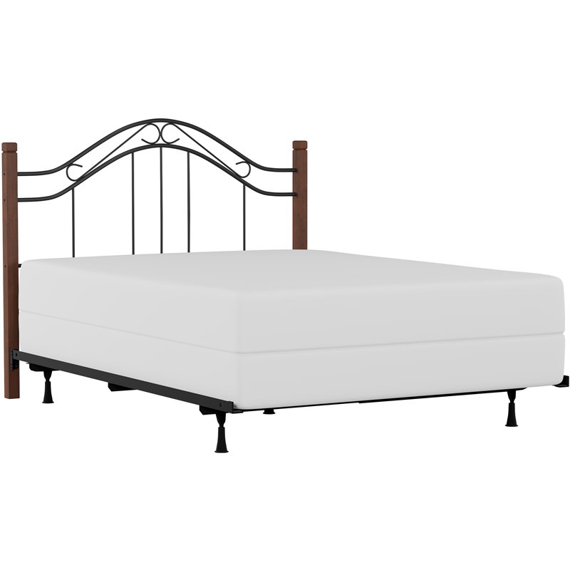Hillsdale Matson Full Queen Spindle Headboard with Rails in Cherry and Black 1159HFQR