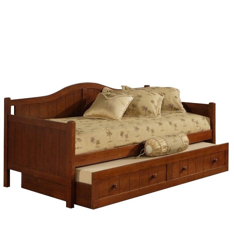 Cherry wood deals daybed with trundle