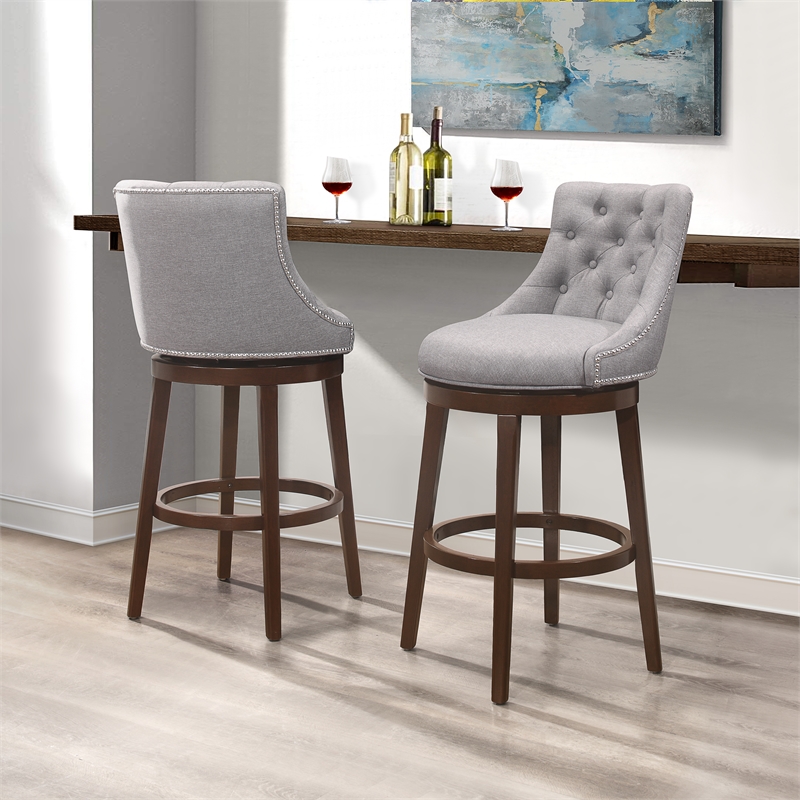 Hillsdale Furniture Halbrooke Wood Swivel Bar Height Stool in Chocolate