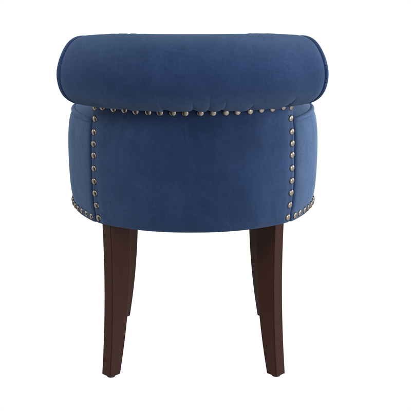 Blue velvet vanity discount chair