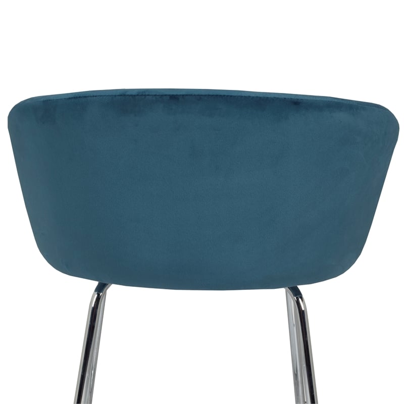 Hillsdale Furniture Marisol Metal Vanity Stool in Blue Fabric