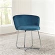 Hillsdale Furniture Marisol Metal Vanity Stool in Blue Fabric