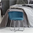 Hillsdale Furniture Marisol Metal Vanity Stool in Blue Fabric