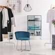 Hillsdale Furniture Marisol Metal Vanity Stool in Blue Fabric